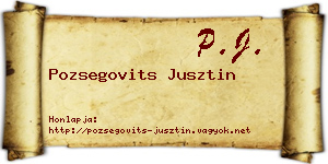 Pozsegovits Jusztin névjegykártya